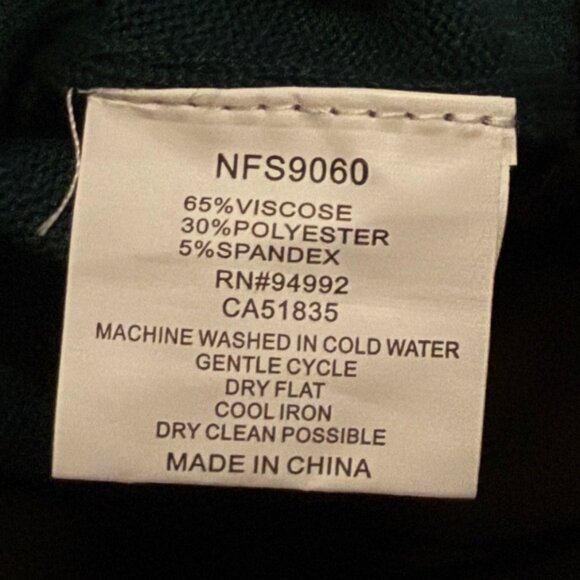 Patrizia Luca Milano Green Mixed Media Scoop Neck Sweater Small Tunic Shirt Top - Picture 8 of 8